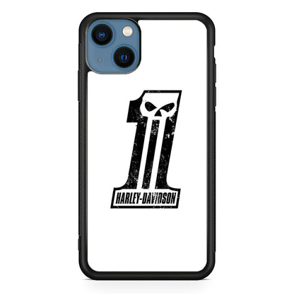 Harley Davidson White Number Skull iPhone 14 Plus Case