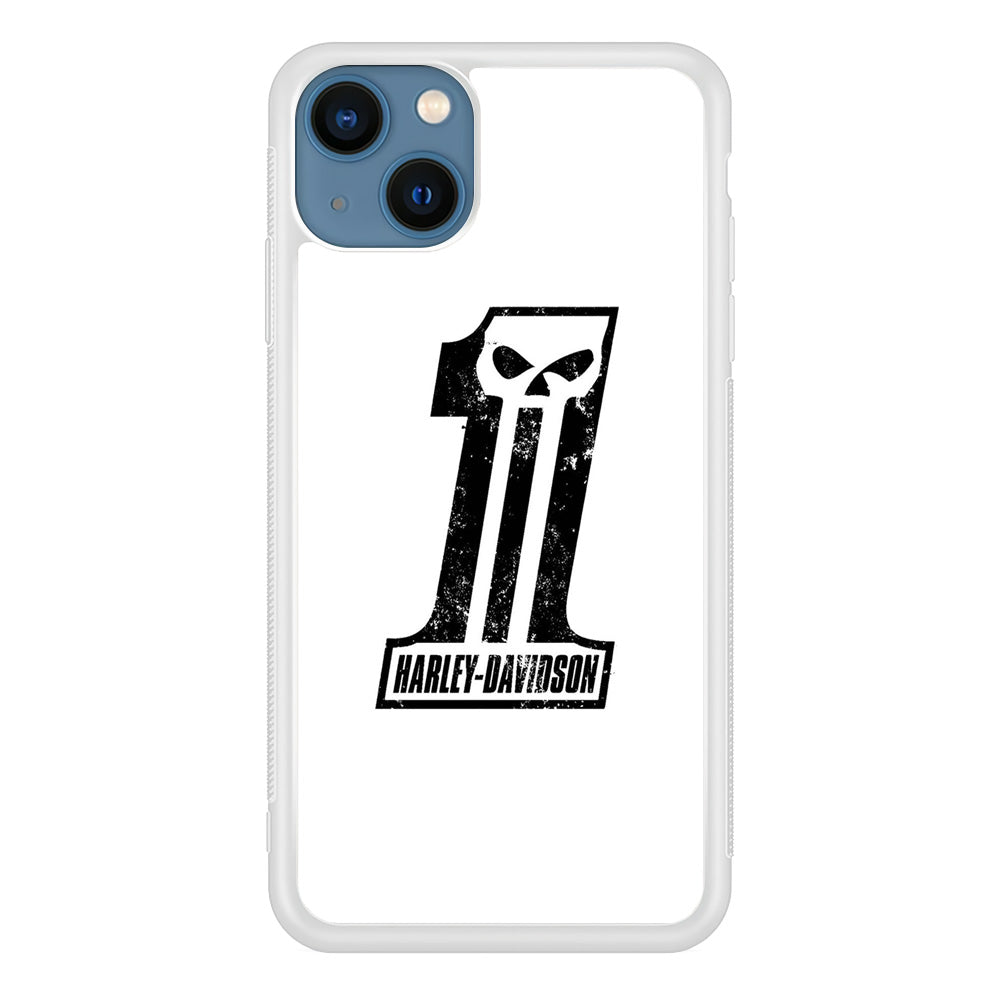 Harley Davidson White Number Skull iPhone 15 Plus Case