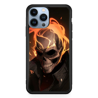 Head Skull Flames iPhone 14 Pro Max Case