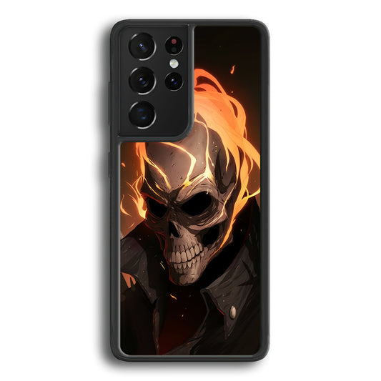 Head Skull Flames Samsung Galaxy S24 Ultra Case - Ezzystore