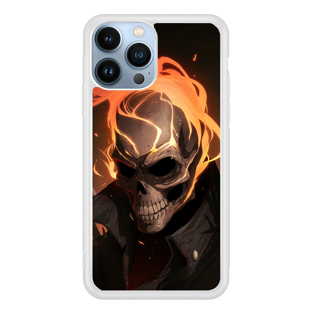 Head Skull Flames iPhone 14 Pro Max Case