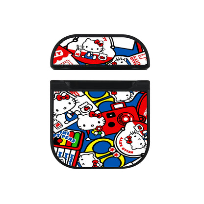Hello Kitty Doodle Sticker Hard Plastic Case Cover For Apple Airpods