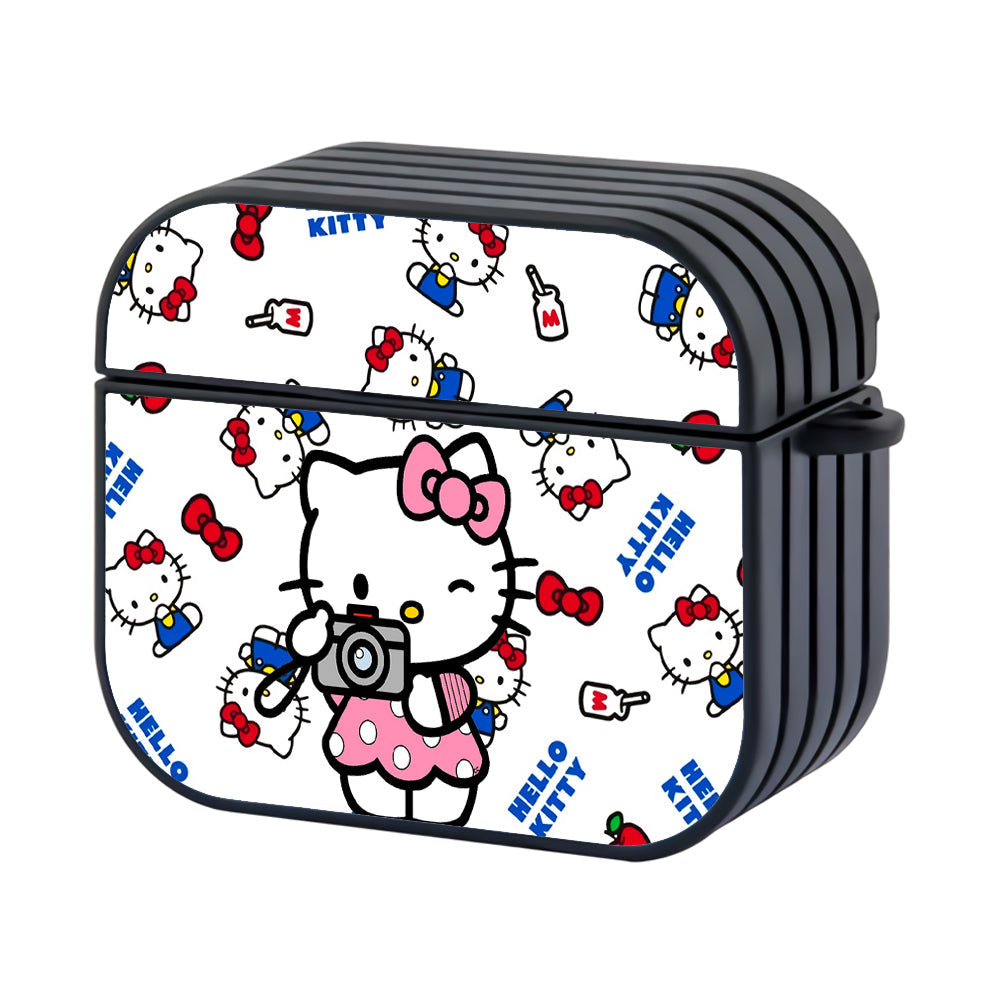 Hello Kitty Photographer Hard Plastic Case Cover For Apple Airpods 4 - Ezzystore