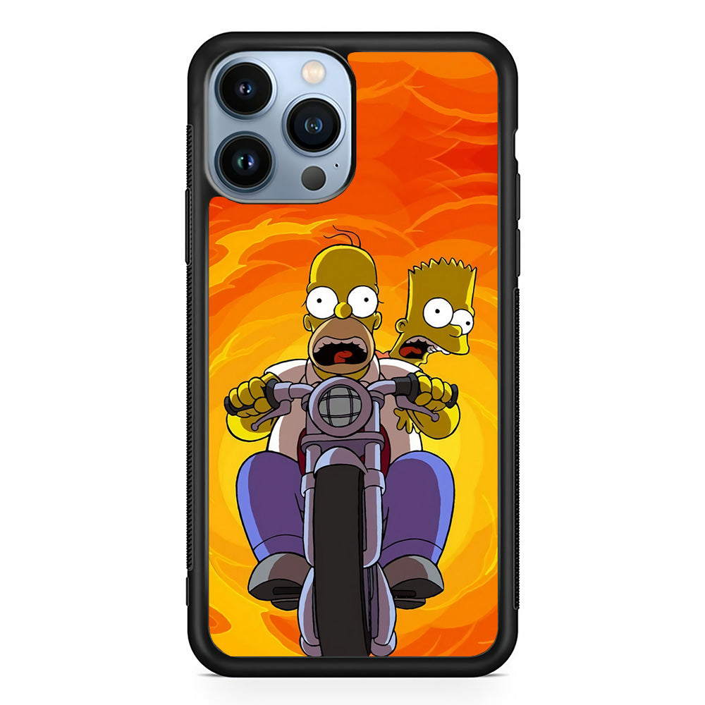 Homer and Bart Rider iPhone 14 Pro Case