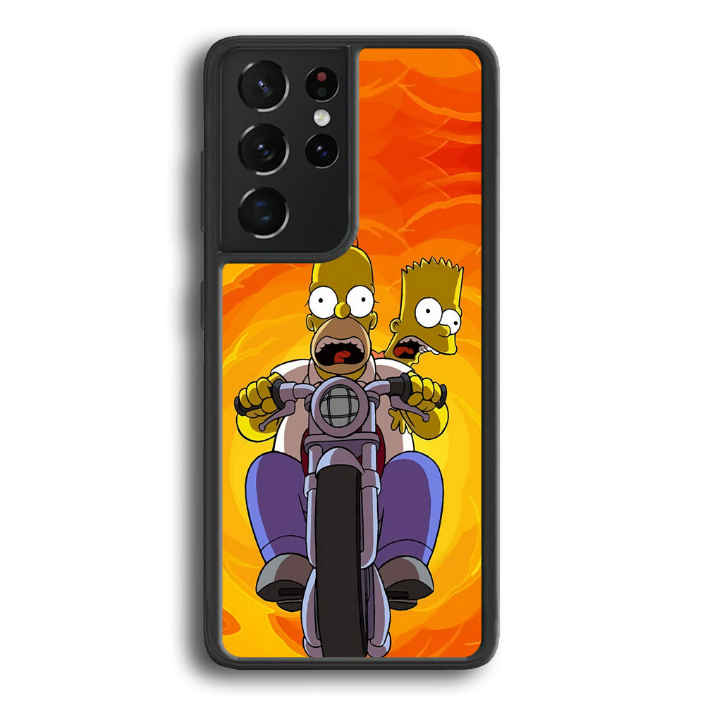 Homer and Bart Rider Samsung Galaxy S24 Ultra Case - Ezzystore