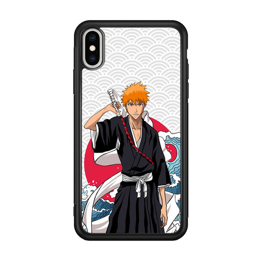 Ichigo Kurosaki Wave And Pattern iPhone XS Case