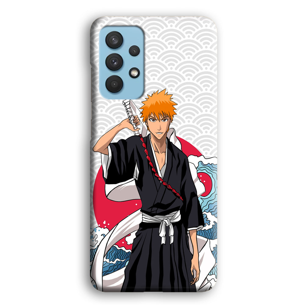 Ichigo Kurosaki Wave And Pattern Samsung Galaxy A32 Case