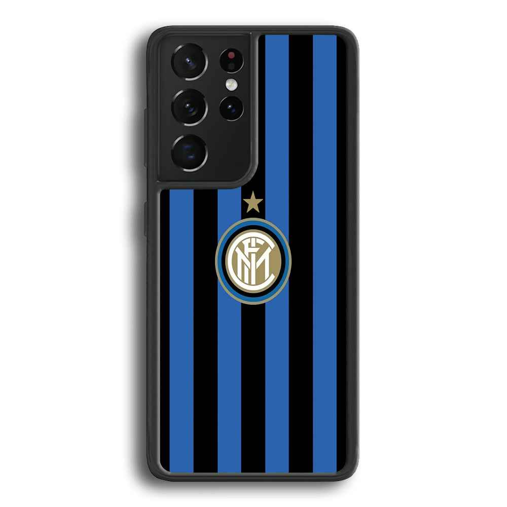 Inter Milan Pattern Of Icon Samsung Galaxy S22 Ultra Case - Ezzystore