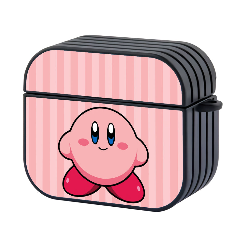 Kirby Stripe Pink Hard Plastic Case Cover For Apple Airpods 4 - Ezzystore
