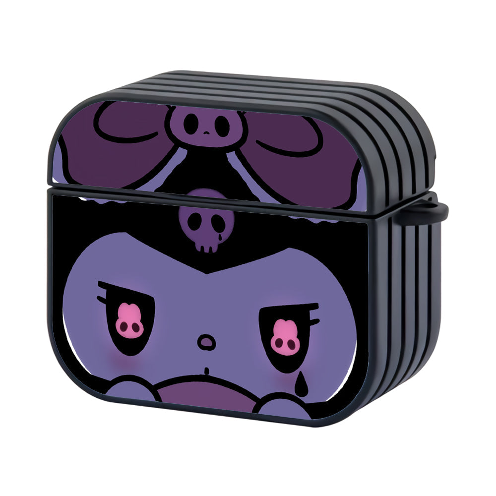 Kuromi Sad Face Hard Plastic Case Cover For Apple Airpods 4 - Ezzystore