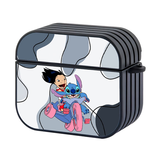 Lilo And Stitch Fun Cycling Hard Plastic Case Cover For Apple Airpods 4 - Ezzystore