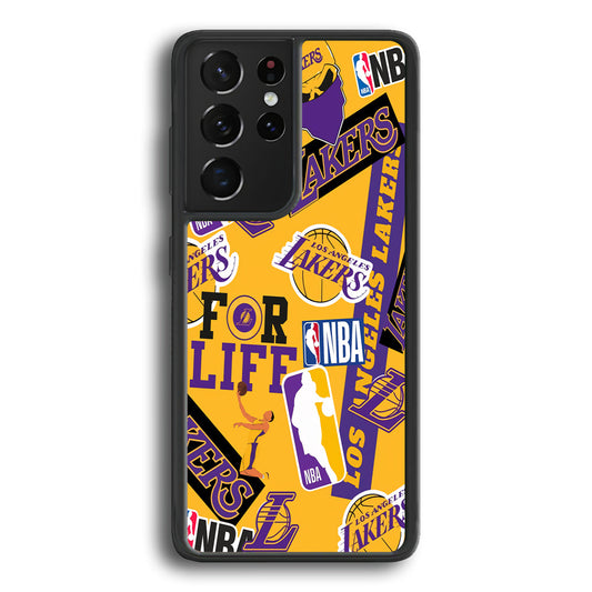 Los Angeles Lakers Word Of Pride Team Samsung Galaxy S23 Ultra Case - Ezzystore