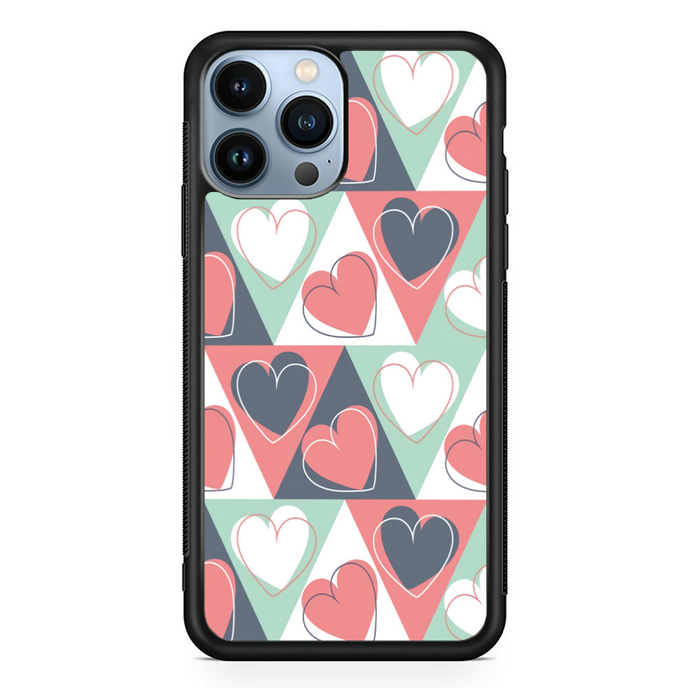 Love Triangle Doodle iPhone 14 Pro Max Case