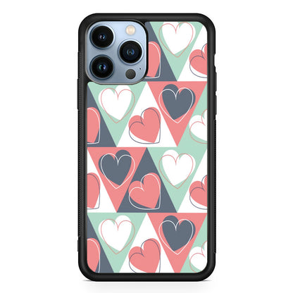 Love Triangle Doodle iPhone 15 Pro Case