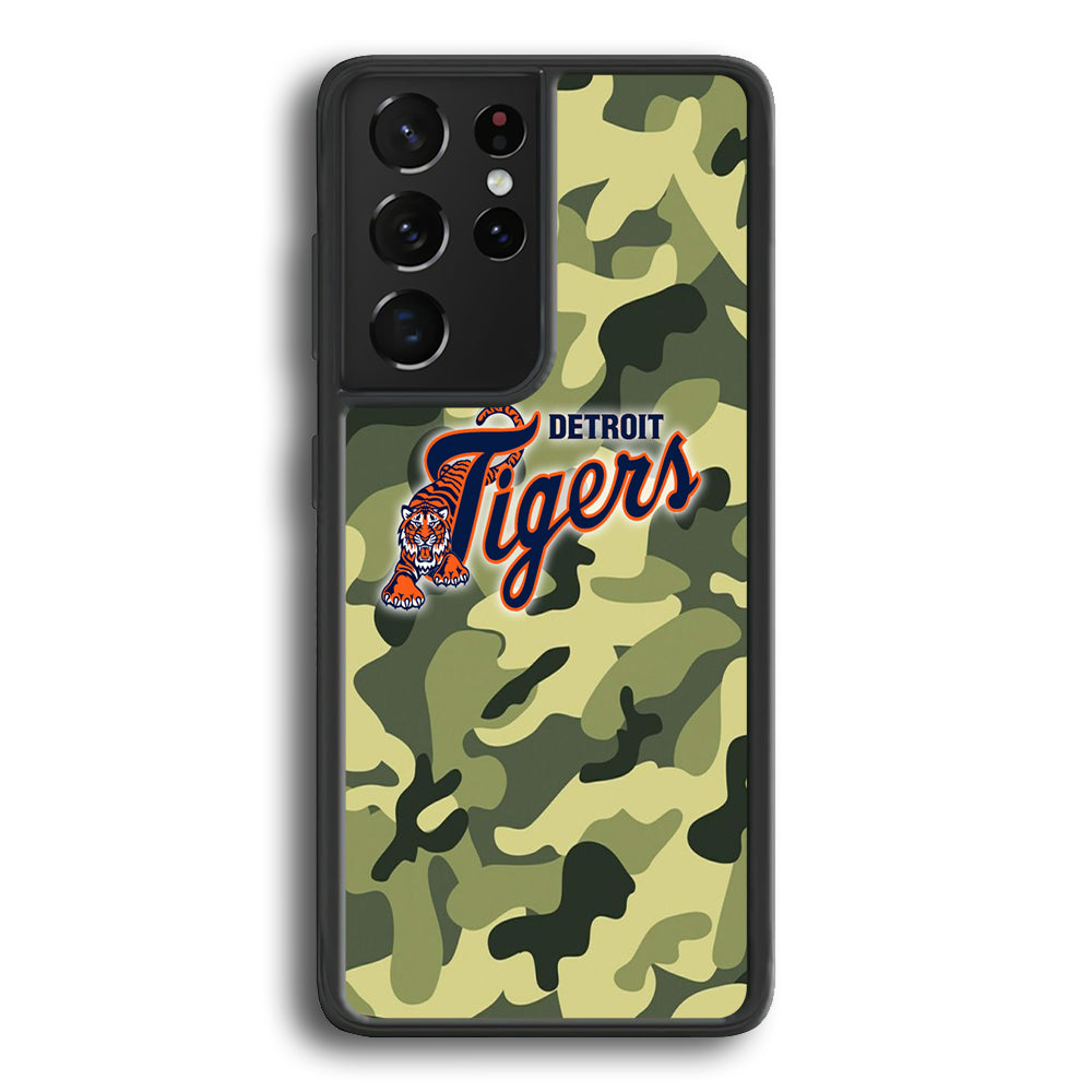 MLB Detroit Tigers Camo Green Samsung Galaxy S24 Ultra Case - Ezzystore