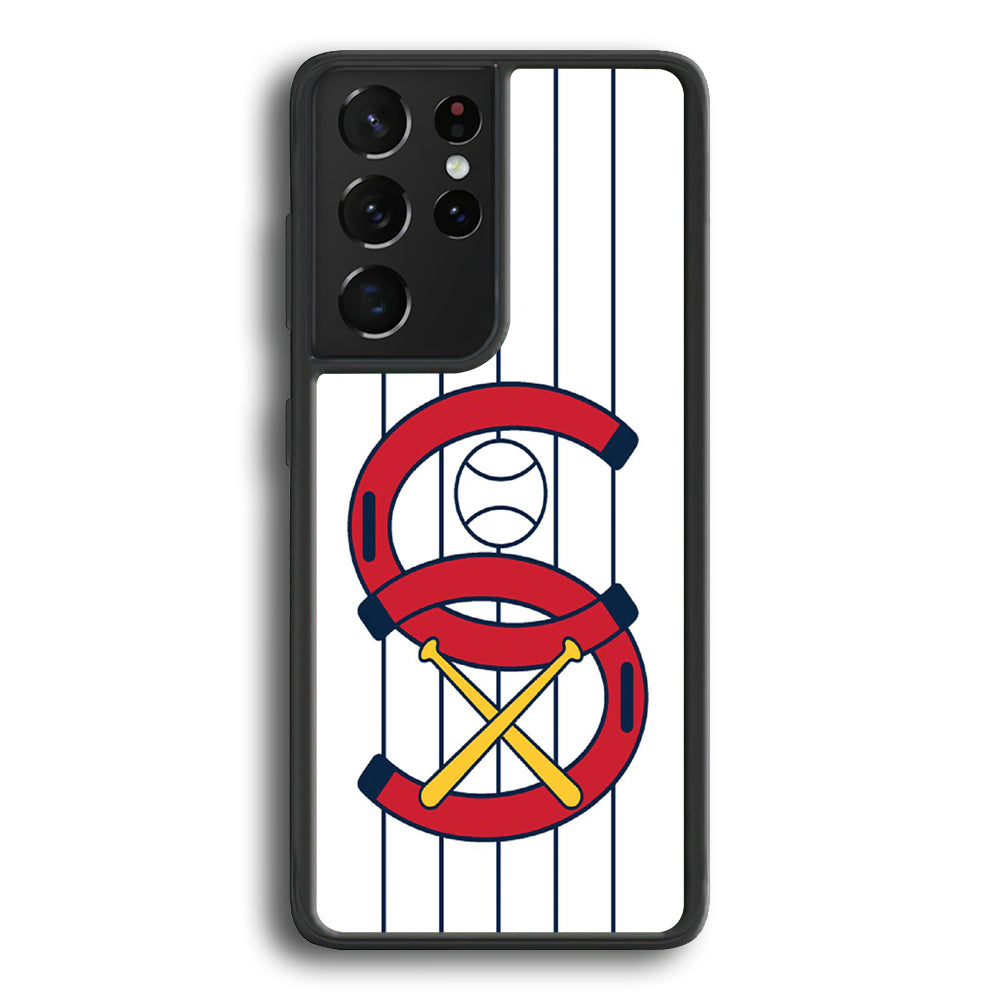 MLB White Sox White Samsung Galaxy S24 Ultra Case - Ezzystore