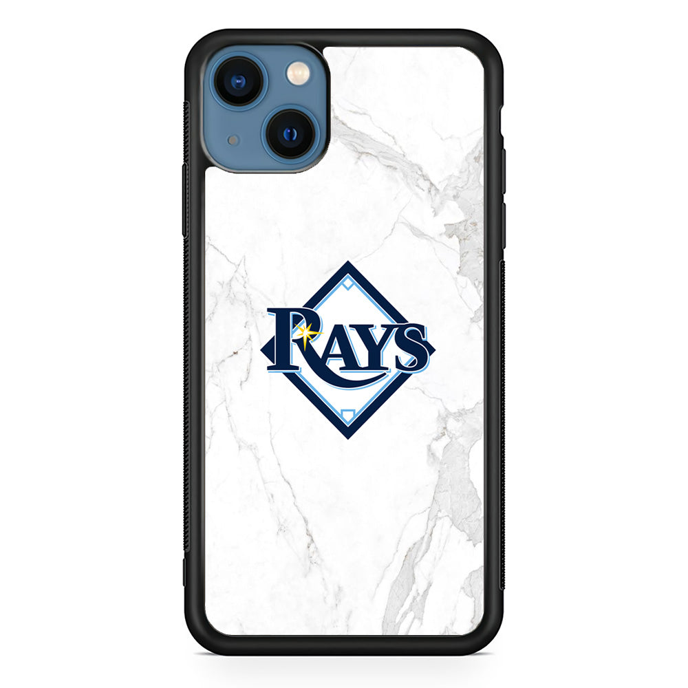 MLB Rays Logo Marble iPhone 15 Plus Case