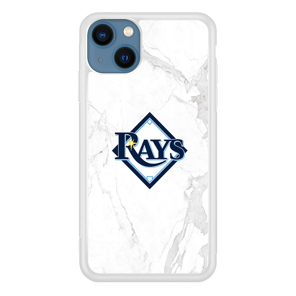 MLB Rays Logo Marble iPhone 15 Case