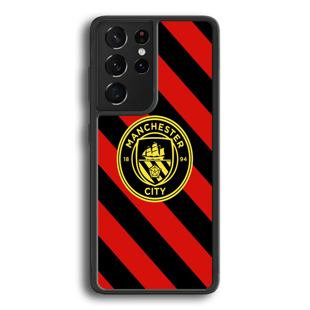 Manchester City Away Of Jersey Pattern Samsung Galaxy S24 Ultra Case - Ezzystore