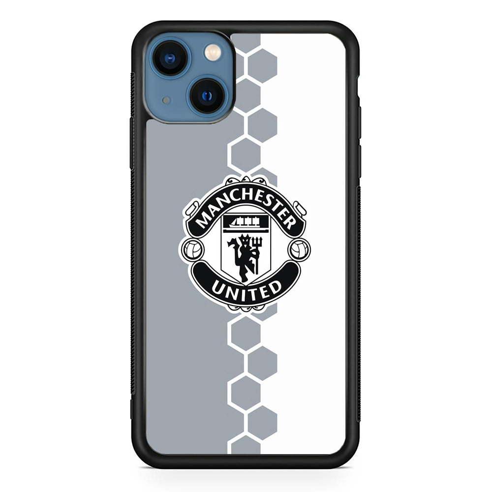 Manchester United Hexagon Pattern iPhone 14 Case