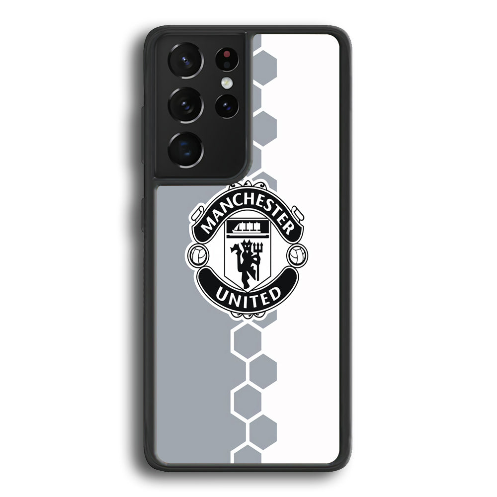 Manchester United Hexagon Pattern Samsung Galaxy S24 Ultra Case - Ezzystore