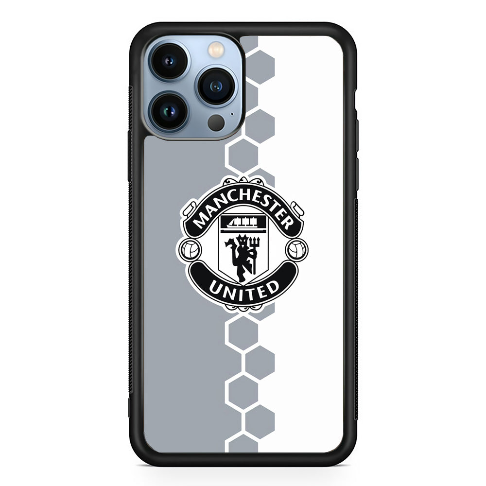 Manchester United Hexagon Pattern iPhone 14 Pro Max Case