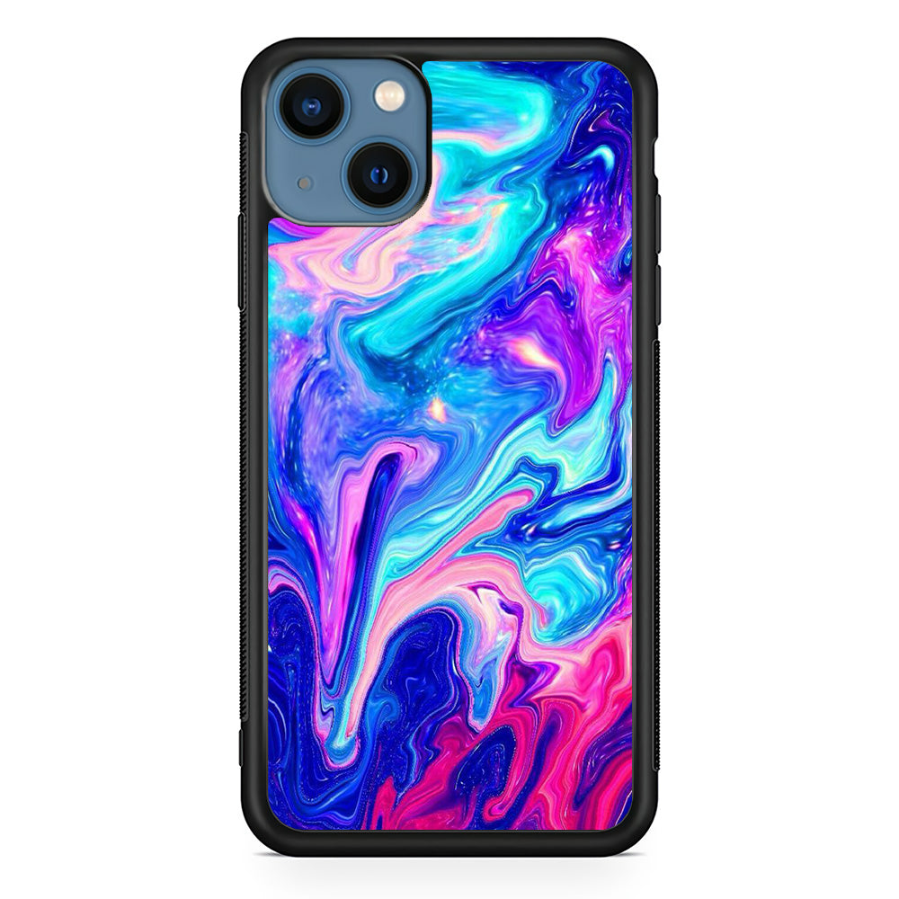 Marble Blue And Lilac Combination iPhone 15 Case