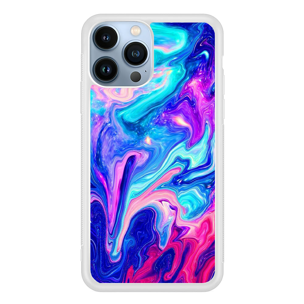 Marble Blue And Lilac Combination iPhone 14 Pro Case