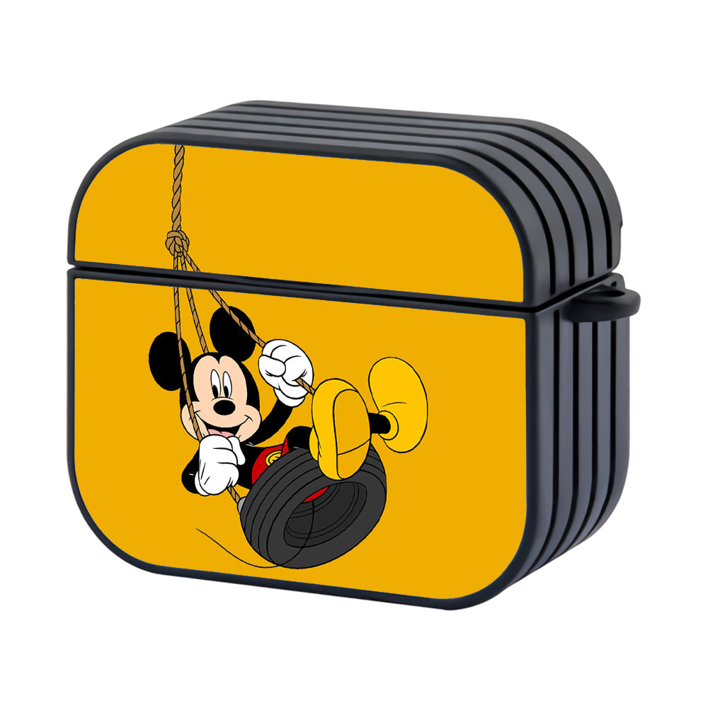 Mickey Playing Swing Hard Plastic Case Cover For Apple Airpods 4 - Ezzystore