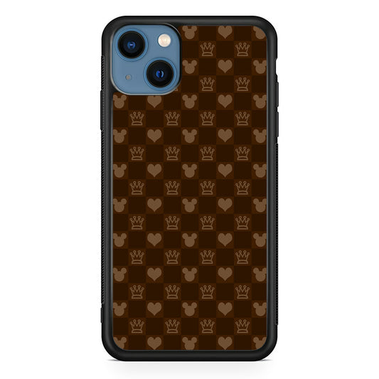 Mickey Mouse Doodle Logo Cube Chocolate  iPhone 14 Case