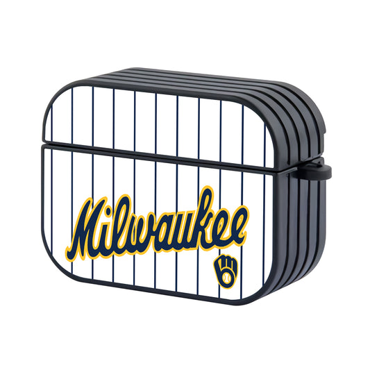 Milwaukee Brewers Jersey Vibes Hard Plastic Case Cover For Apple Airpods Pro - Ezzystore