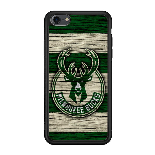 Milwaukee Bucks Logo Pattern Of Wood iPhone 8 Case