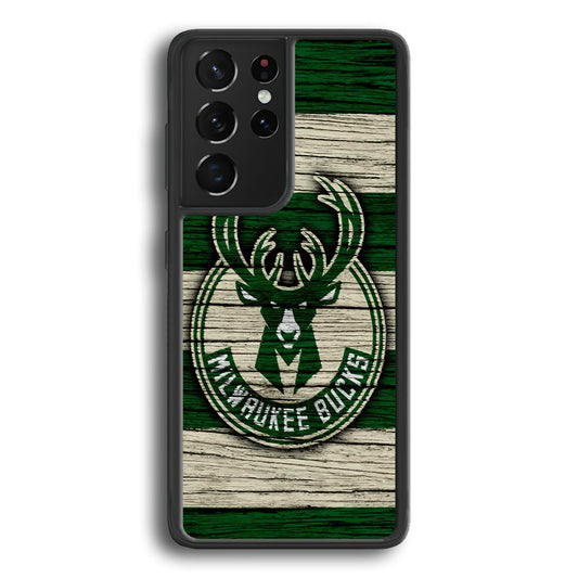 Milwaukee Bucks Logo Pattern Of Wood Samsung Galaxy S22 Ultra Case - Ezzystore