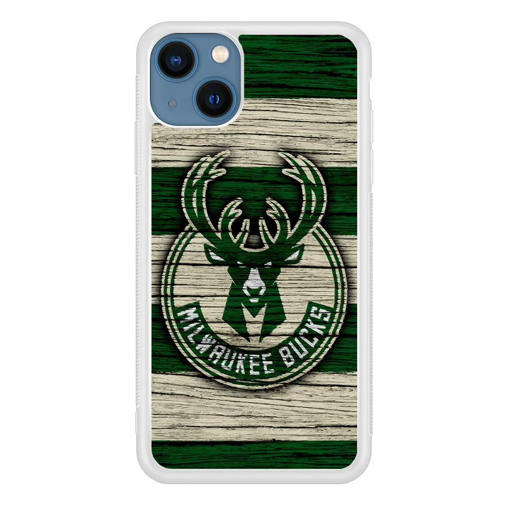 Milwaukee Bucks Logo Pattern Of Wood iPhone 14 Case
