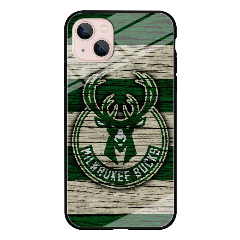 Milwaukee Bucks Logo Pattern Of Wood iPhone 14 Case