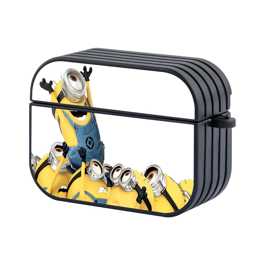 Minion Team Work Hard Plastic Case Cover For Apple Airpods Pro 3 - Ezzystore