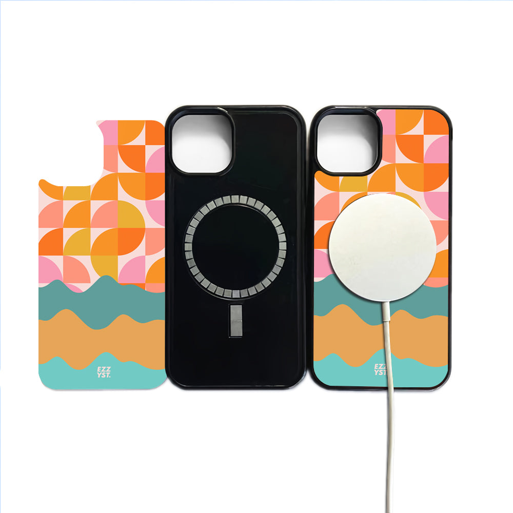 Mixing Shapes Yellow Sparks Magsafe iPhone Case