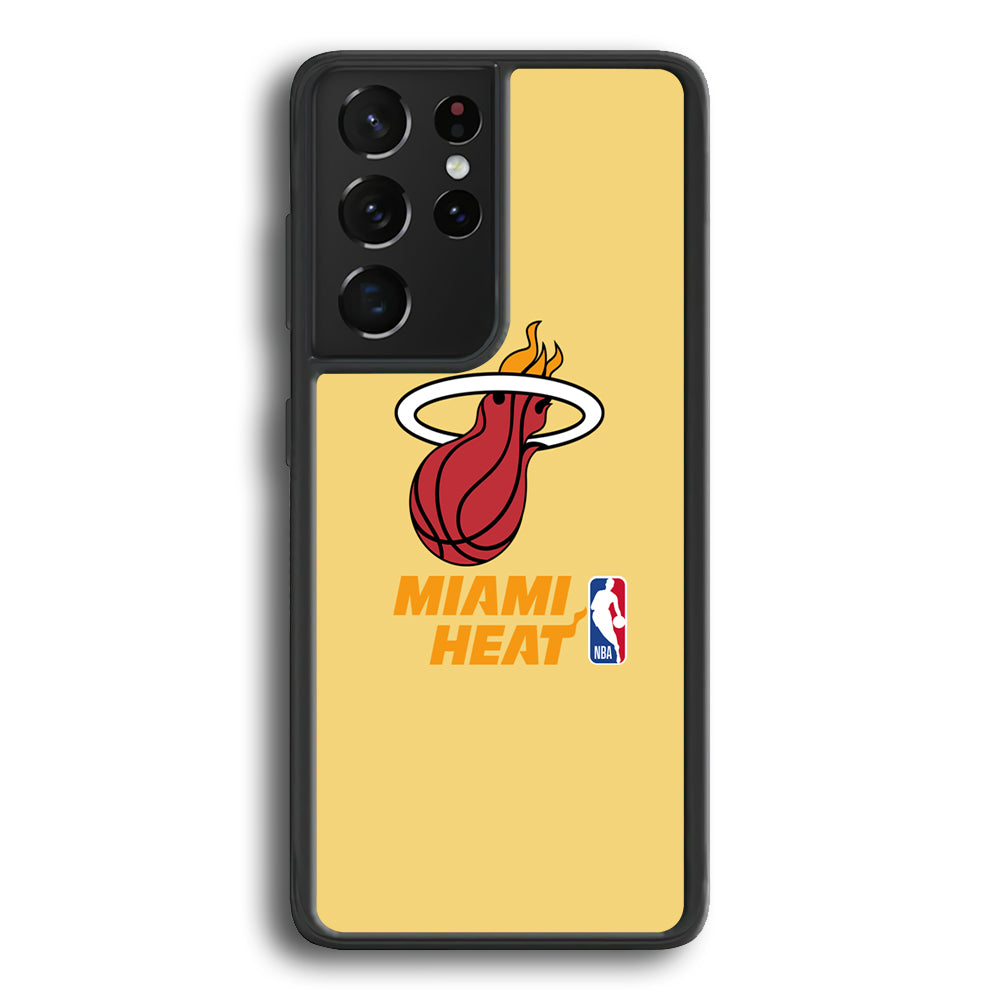 NBA Miami Heat Latte Colour Logo Samsung Galaxy S22 Ultra Case - Ezzystore