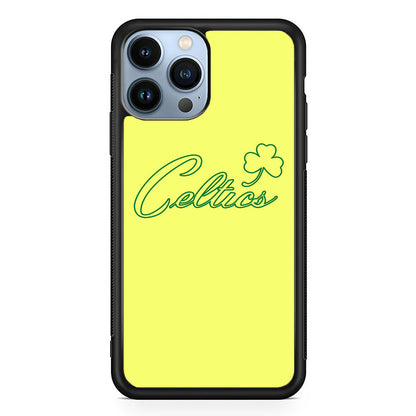 NBA Celtics Yellow Logo iPhone 15 Pro Case