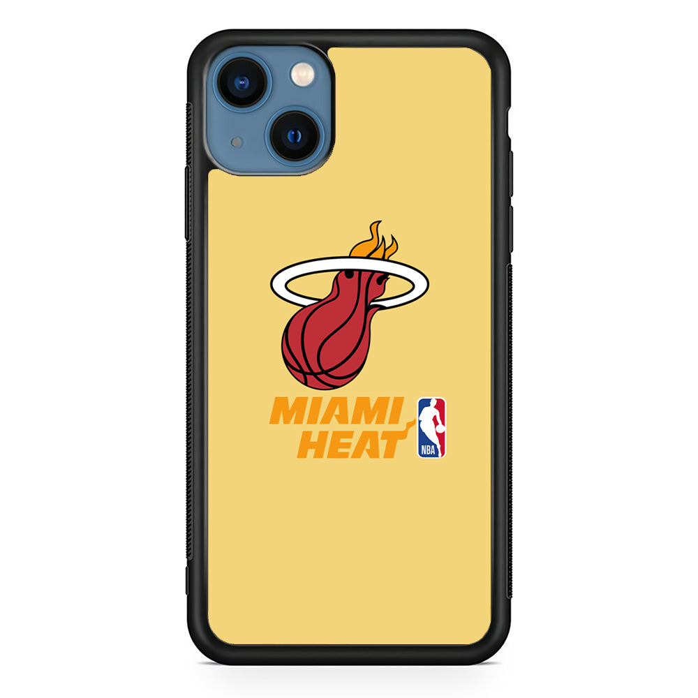 NBA Miami Heat Latte Colour Logo iPhone 15 Plus Case