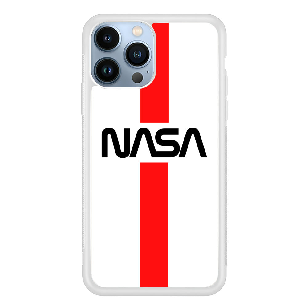 Nasa White Stripe Red iPhone 14 Pro Case