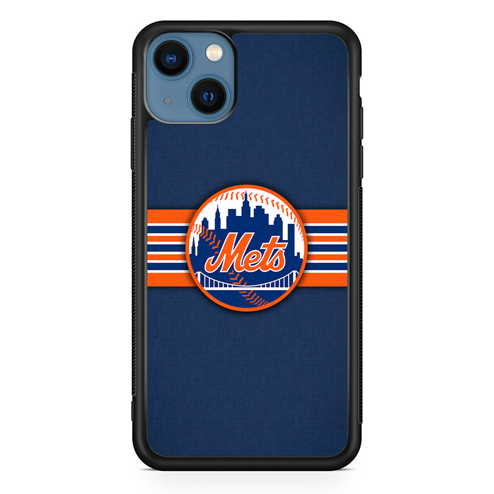 New Mets Stripe And Logo iPhone 14 Case