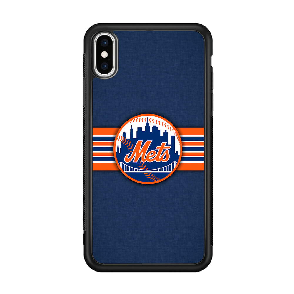 New Mets Stripe And Logo iPhone Xs Max Case