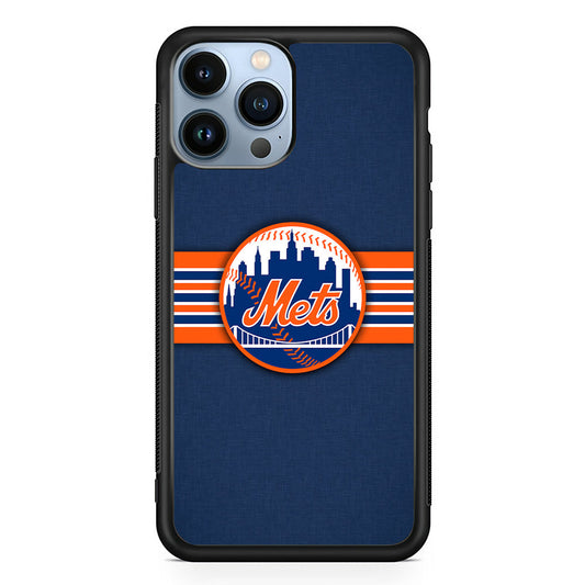 New Mets Stripe And Logo iPhone 14 Pro Case