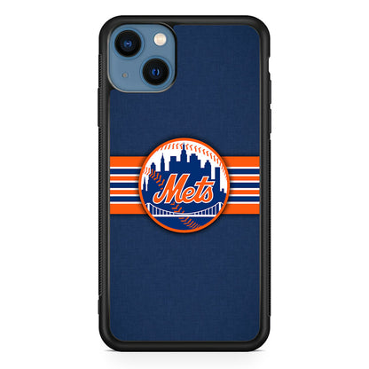 New Mets Stripe And Logo iPhone 15 Case