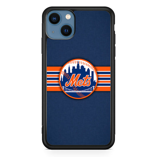 New Mets Stripe And Logo iPhone 15 Case