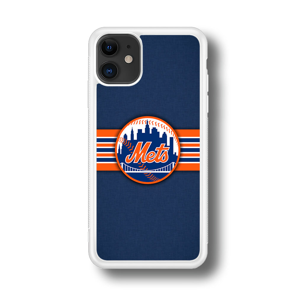 New Mets Stripe And Logo iPhone 11 Case