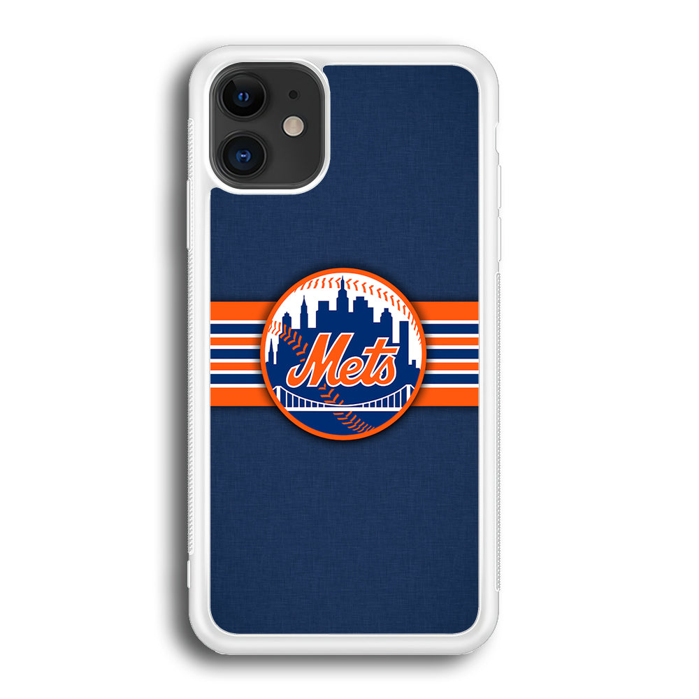 New Mets Stripe And Logo iPhone 12 Case