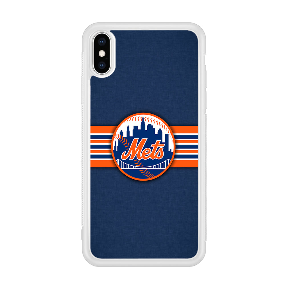 New Mets Stripe And Logo iPhone Xs Max Case