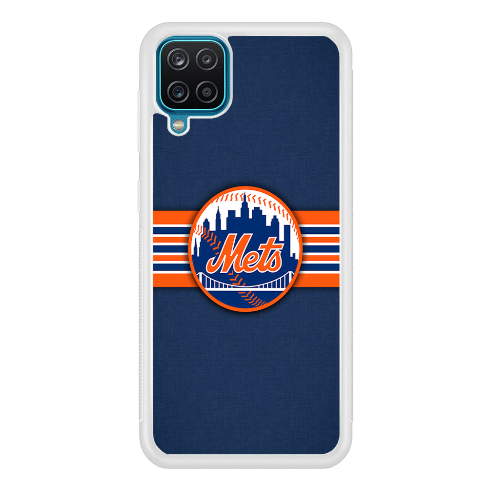 New Mets Stripe And Logo Samsung Galaxy A12 Case